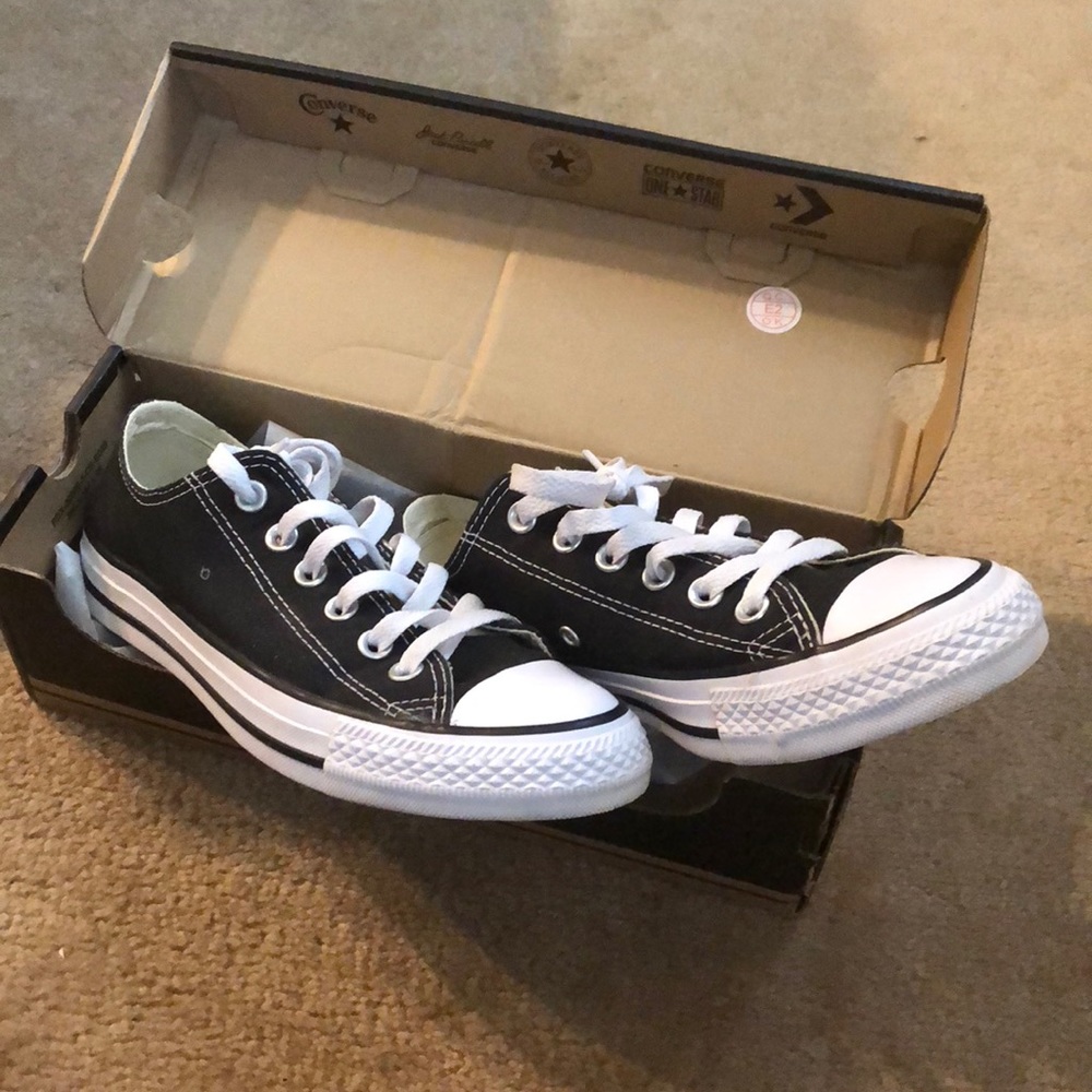 Converse All-Star black low tops (men 5,  women 7)